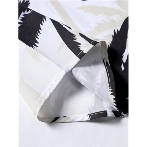 Men's 2 Piece Outfit Tropical Print Short Sleeve Button Down Shirt and S… - Picture 5 of 6